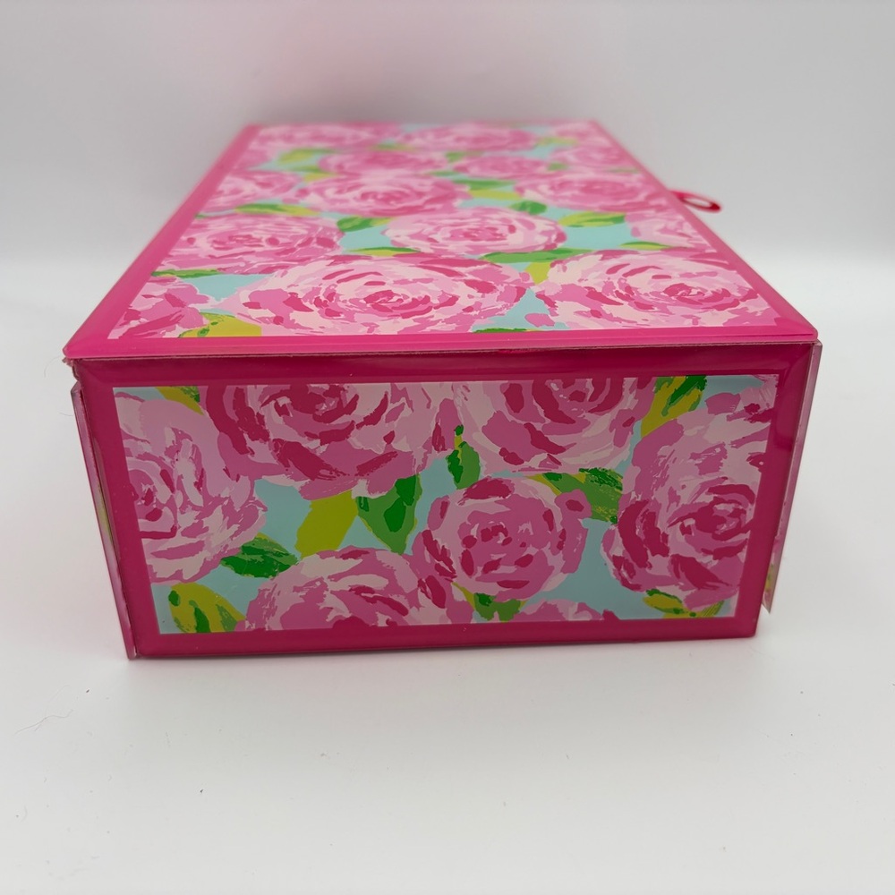 Lilly Pulitzer First Impression Floral Pink Glass Storage Box - Picture 5 of 11